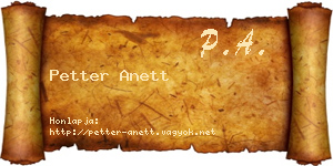 Petter Anett névjegykártya